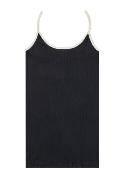 NØRGAARD PAA STRØGET STRAP TOP KONTRAST BLACK/ECRU